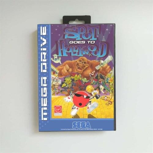 Spot Goes to Hollywood - EUR Cover With Box 16 Bit MD Game Card for Megadrive Genesis Video Game Console