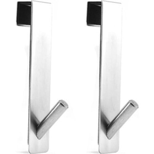 Shower Door Hooks, over Door Hooks for Bathroom Frameless Glass Shower Door, Towel Hooks, 2-Pack, Silver
