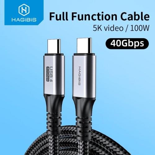 Hagibis USB 4 Cable Compatible with Thunderbolt 3 5K@60Hz 40Gbps Data Transfer 100W 5A Fast Charging for Macbook Pro USB Type C
