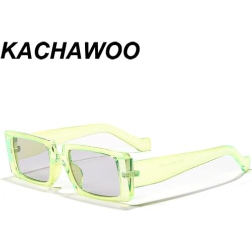 Kachawoo rectangular sunglasses retro men uv400 green sun glasses for women black leopard fashion unisex accessories drop ship