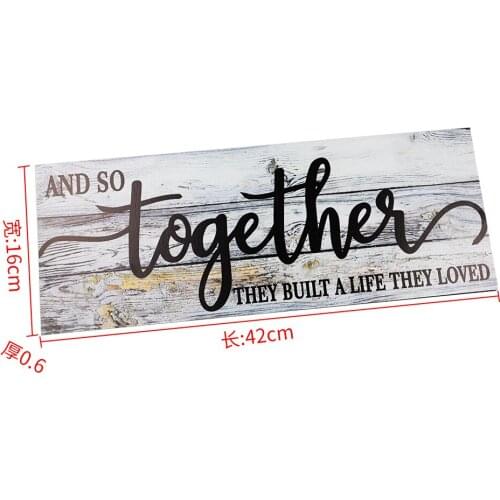 Together Wood Sign Blank Rectangle Hanging Wooden Plaque DIY Craft Project Wood Sign with Rope Door Wall Art Decorative