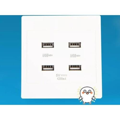 Surface mounted 220V 5V USB Wall Socket Electric Wall Charger Dock Station Socket DC 2/4 ports 3.1A Power Adapter Plug