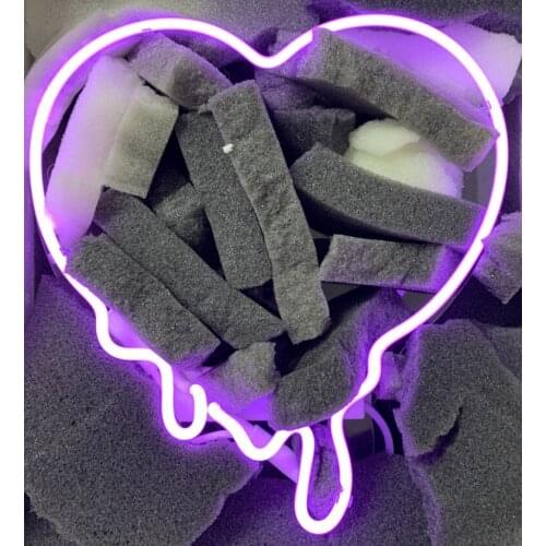 14"X10" Make Your Heart Melt Purple Acrylic Custom Neon Light Lamp Sign Bedroom Bar Handmade Real Glass Home Wall Room Decor