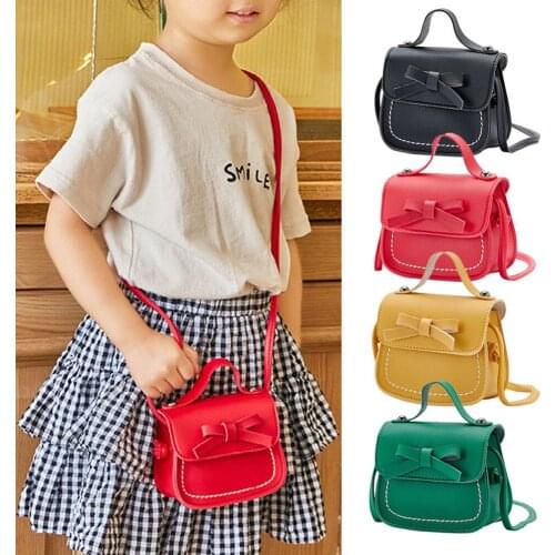 New Fashion Handbag Bowknot Coin Purses Children Baby Girls Messenger Bags Kids Princess School Fresh And Cute Shoulder Bag
