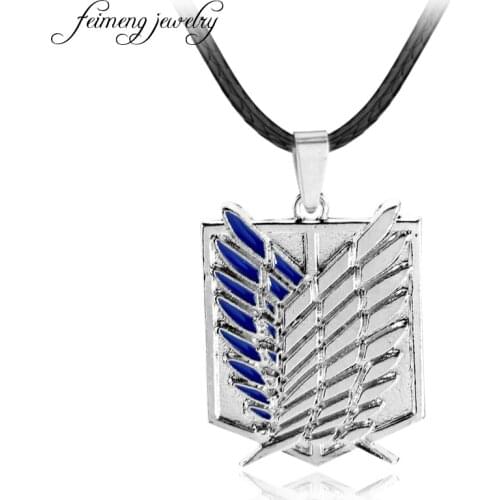 Feimeng jewelry Animation Attack on Titan Necklace 3 Colors Wings of Liberty Pendant Necklace For Fans Fashion Accessories
