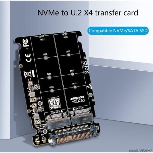 M.2 SSD to U.2 Adapter 2in1 M.2 NVMe SATA-Bus NGFF SSD to PCI-e U.2 SFF-8639 PCIe M2 Adapter Converter for Desktop 21 wholesales