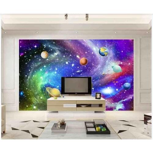 Custom photo wallpaper 3d mural wallpaper for walls 3d Universe starry sky solar system planet 3D mural background wall papers