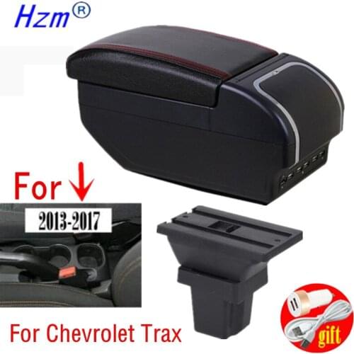 Rotatable Storage Box For Chevrolet Trax Tracker / Holden Trax 2013-2017 Center Centre Console Armrest with ashtray USB charging