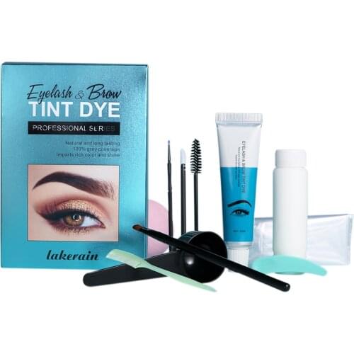 Professional Eyelashes Eyebrow Beard Mustache Hair Dye Paste Tint Kit Permanent Mascara Color Brow & Lashes Dye Comb Brush Set
