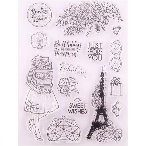 Clear Stamps Scrapbooking Rubber Stamp Handmade DIY Decoration Craft Supplies Stamps for Card Making Paris Tower Silicone Stamp