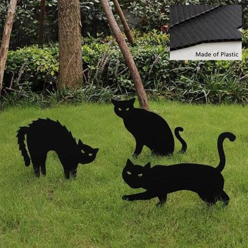 Halloween Props Black Cat Silhouette Halloween Yard Sign Lawn Stakes Terror Party Supplies Interesting Halloween Decoration
