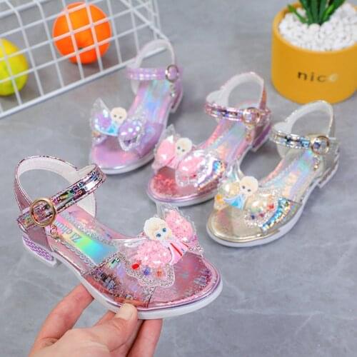 Disney cartoon girls sandals elsa princess girl angel wings summer new fashion student dance shoes