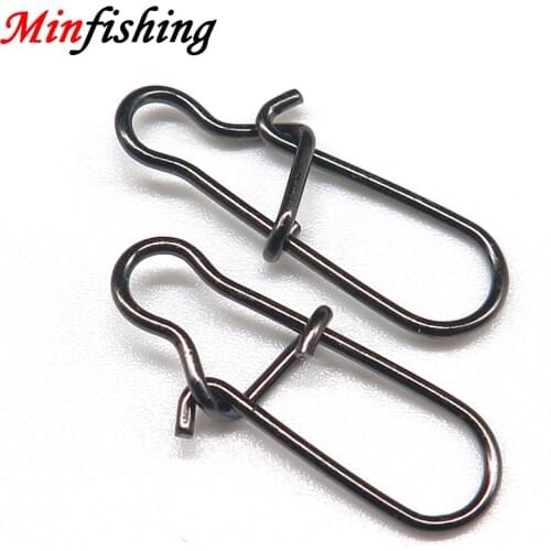 50 ~100pcs Stainless Steel Pin Hooked Connector Fishing Swivel Snap Fast Lock Clips Fishing Accessories Tool