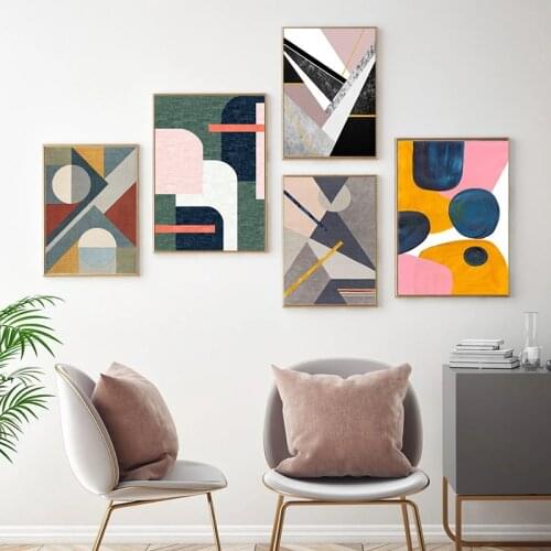 Modern Luxury Art Canvas Paintings Nordic Abstract Geometry Posters and Prints Wall Art Pictures for Living Room Home Decoration