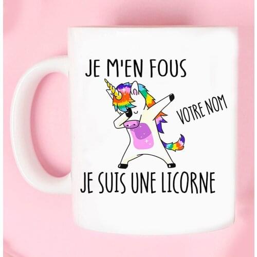 Funny Custom Name Coffee Mug I Don't Care I'm A Unicorn Ceramic Tea Cup Friends Birthday Gift Milk Cup
