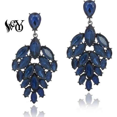 VEYO Luxury Full Crystal Drop Earrings for Women Hyperbole Fashion Jewelry New