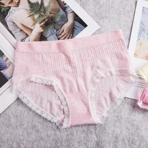 Women Cotton Underwear Briefs Comfortable Knickers Assorted Panties with Lace Trim