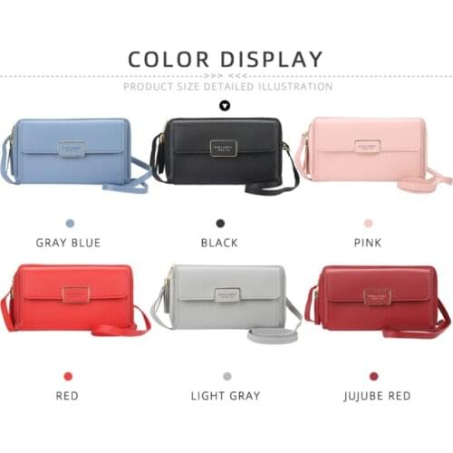 Women PU Leather Clutch Long Wallet Card Holder Phone Pouch Purse Handbag Bag 20CA