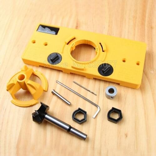 1Set Concealed 35mm Cup-Style Hinge Jig Drill Set Guide Door Hole Locator For Diy Tool JF1436