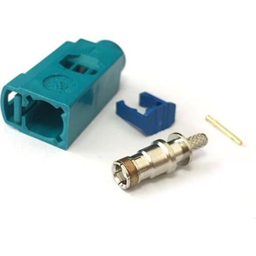 1pc RF Fakra Z female 5021 connector water blue SMB crimp for RG316 RG174 LMR100 cable for neutral coding