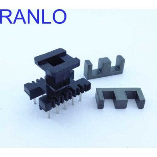 20sets/lot EE19 EI19 vertical transformer bobbin magnet ferrite core PC40 vertical 5+5pin row pitch 10.5mm