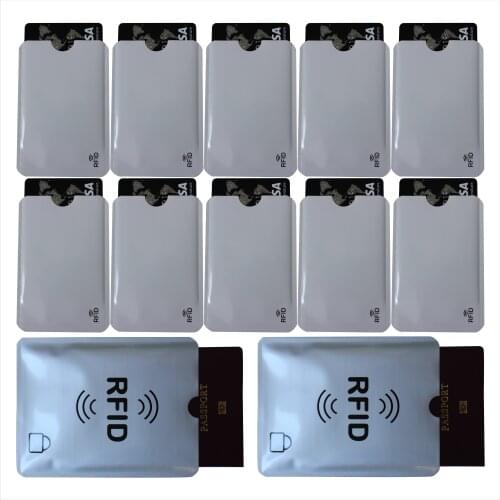 12 pcs Anti-Scan Card Sleeve Blue Red Black White RFID Card Protector Anti-magnetic Passport Sleeve RFID Protection, OEM welcome