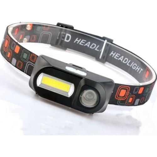 2021 New Multifunctional strong light USB interface charging headlight COB outdoor emergency head-mounted flashlight lighting