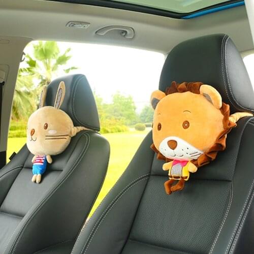 2021 Cute Cartoon Car Headrest 4 Seasons Car Seat Pillow Neck Guard Car Universal Neck Pillow Car Seat Cushion Animal Modeling