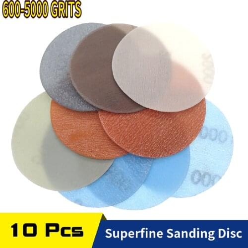 3 Inch Soft Superfine Sanding Disc 75mm Wet Dry Sandpaper 600- 5000 Grits Hook Loop For Car Polisher Sander Automotive Polishing