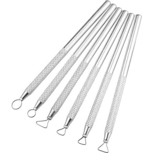 6pcs Aluminum Scraper Polymer Clay Sculpting Tools Set Wax Paint Carving Pottery Ceramics Fine Trimming Tool
