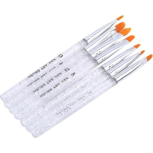 7Pcs Nail Art Tools Nail Brush Polishing Painting Pencil Crystal Beads Picker Dotting Pen Professional Manicure Pedicure Tool