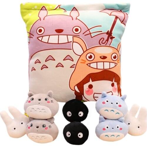 8pcs/lot Cute Totoro Snack Bag Plush Dolls Stuffed Lucky Black/White Japan Cat Pudding Cushion/Pillow Kids/Girl Birthday Gifts