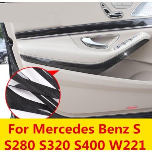 Car Interior Door Armrest Cover Trim Molding Strip Sticker Chrome Accessories For Mercedes Benz S S280 S320 S400 W221