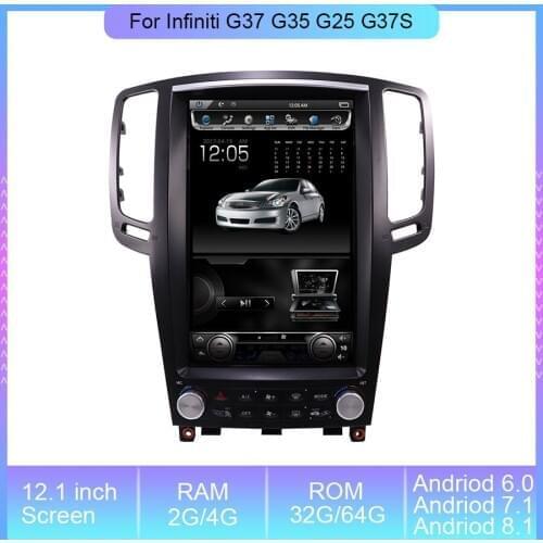 Tesla Screen 12.1'' Android Car Navigation Radio For Infiniti G37 G35 G25 G37S GPS Navigation Video