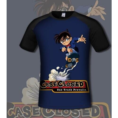 Free shipping Anime Detective Conan Cosplay Summer Casual Fashion Full-Color MEN&WOMEN Short-Sleeved T-shirt
