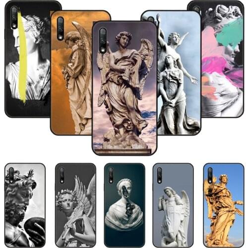 Phone Case For Huawei Honor 9X 10 9 20 8X 8A 8S 7X 7A i A Pro Play Lite Black Cover Coque Silicone Medusa Vaporwave Glitch Art