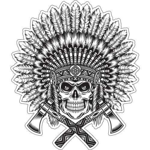 Skull style axe eagle feather car motorcycle moto sticker decal #785