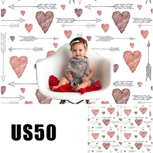 Valentines Day Backdrops Hand Drawn Red Hearts And Archers Photo Booth Background Baby Photography Studio Portrait Wallpaper