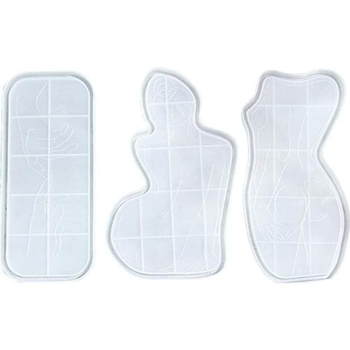 Body Tray Mold DIY Epoxy Resin Glue Silicone Mold Female Body Coaster Plate Mirror Shiny Casting Mold Jewelry Making Craft