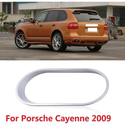 CAPQX For Porsche Cayenne 2009 Auto Rear Exhaust Pipe Frame Cover Chrome Tail Throat Decor Panel Cap Hood Protector Lid Garnish