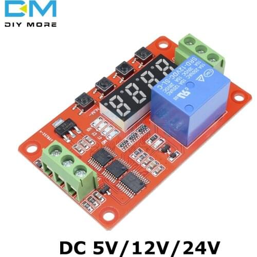 DC 5V/12V/24V Multifunction Self-lock Relay PLC Digital Display Cycle Delay Time Timer Switch Module PLC Home Automation Module
