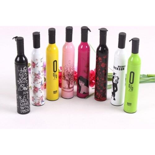Fashion Bottle Umbrella Foldable Waterproof Portable Anti-UV Travel Umbrellas Mini Rain Parasol Gifts For Women