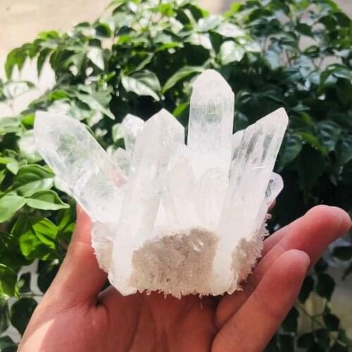 MOKAGY 350g-900g Natural Clear Quartz Stone White Crystal Cluster 1pc