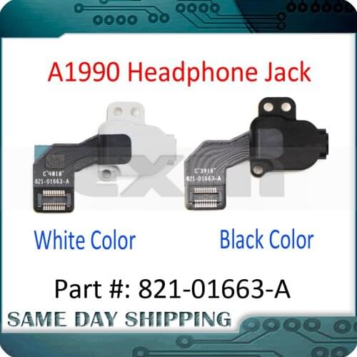 New 821-01663-A for Macbook Pro Retina 15.4" 15" A1990 Headphone Audio Jack with Flex Cable Black and White 2018 2019 Year
