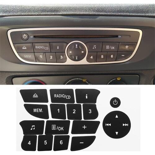 New Car Button Repair Stickers CD Radio Audio Button Repair Decals Stickers For Twingo For Renault Clio and Megane 2009-2011