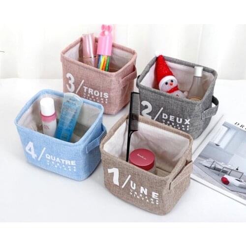 Foldable Cotton Storage Basket Desktop Waterproof Storage Organizer Bag Bins Sundries Storage Box Cabinet Toys Basket