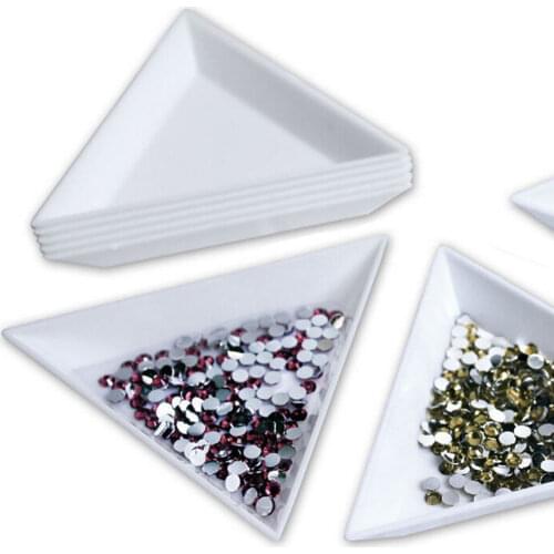 Holder Triangle Craft Nail Art Tools 2Pcs Hot Sale Nail Art Rhinestones Beads Container