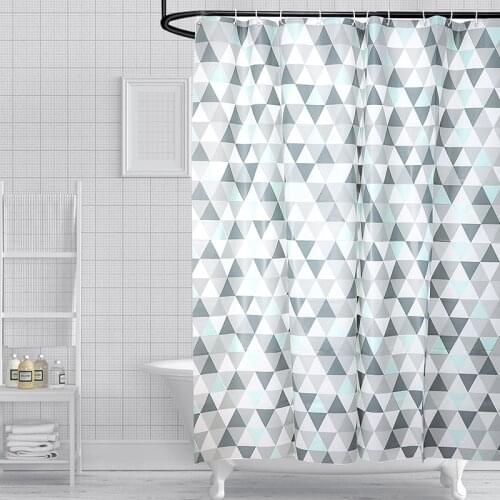 PEVA Shower Curtain Waterproof Thick Grey Triangle Bath Curtains For Bathroom Mildew proof Environmental Toilet Door Curtains
