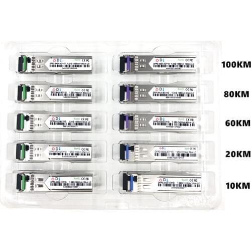 LC SFP Fiber optic module 1.25G LC 10/20/60/80/100KM 1310/1490/1550nm Single Fiber SFP Optical Module Transceiver FOR ONU OLT