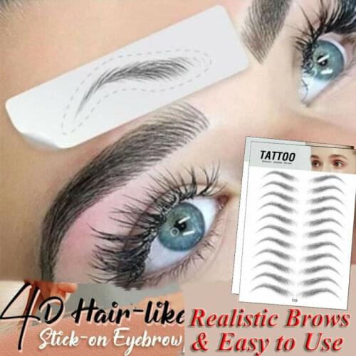 Magic 4D Eyebrows Stickers Waterproof Long Lasting Hair-like Water-based False Eye Brow Tattoo Sticker Unisex Makeup Cosmetics